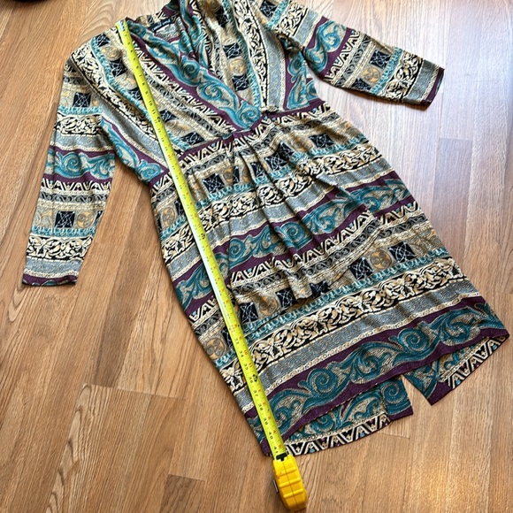 Vintage 1980/1990’s Carole Little, long sleeve multicolor midi dress. Size M/L P - Picture 14 of 17